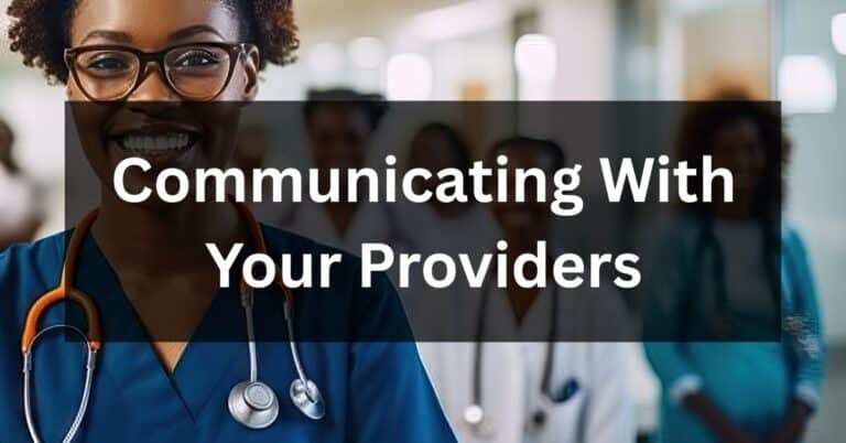 A smiling healthcare professional wearing scrubs and a stethoscope, representing the Communicating With Your Providers category and the importance of clear, comfortable conversations with your care team.