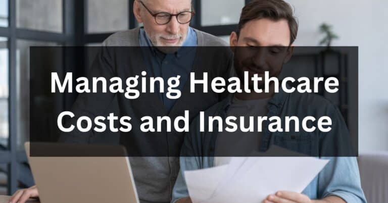 Two people reviewing paperwork at a desk, illustrating the challenges of managing healthcare costs and insurance.