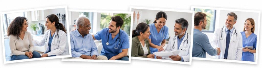 Patient Better Academy featuring patients actively participating in conversations with healthcare professionals.